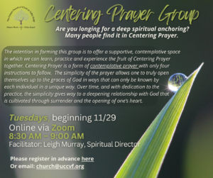 Centering Prayer Group starting Nov. 29, 2023